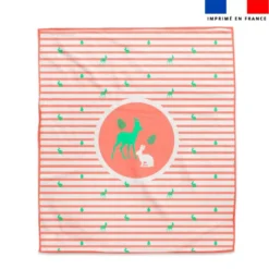 Coupon serviette de plage motif marinière forêt - Création Lili Bambou Design