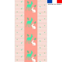Coupon serviette de plage motif marinière forêt - Création Lili Bambou Design