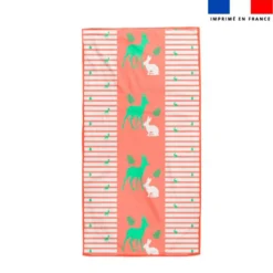 Coupon serviette de plage motif marinière forêt - Création Lili Bambou Design