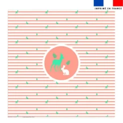 Coupon serviette de plage motif marinière forêt - Création Lili Bambou Design