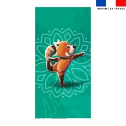 Coupon serviette de plage motif panda roux yoga danseur - Création Stillistic