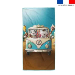 Coupon serviette de plage motif hippo van - Création Stillistic