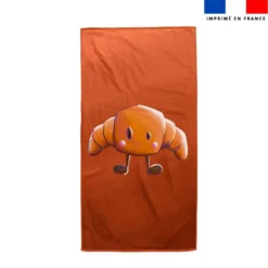 Coupon serviette de plage motif amis ptit déj Croissant - Création Stillistic