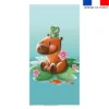 Coupon serviette de plage motif capybara - Création Stillistic
