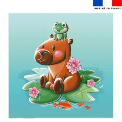 Coupon serviette de plage motif capybara - Création Stillistic