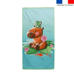 Coupon serviette de plage motif capybara - Création Stillistic