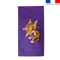 Coupon serviette de plage motif bébé lynx - Création Stillistic