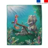 Coupon serviette de plage motif éléphant et perroquet - Création Stillistic