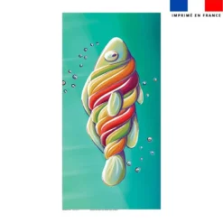 Coupon serviette de plage motif poisson sucre d'orge - Création Stillistic