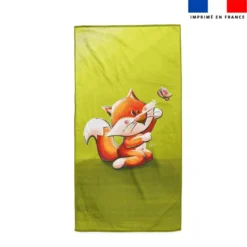 Coupon serviette de plage motif bébé renard - Création Stillistic