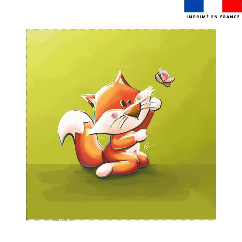 Coupon serviette de plage motif bébé renard - Création Stillistic