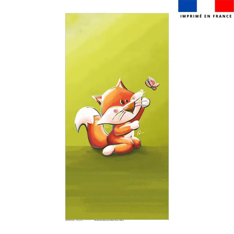 Coupon serviette de plage motif bébé renard - Création Stillistic
