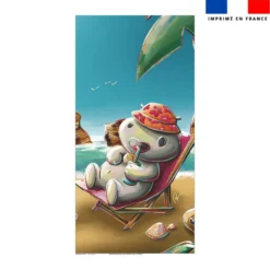 Coupon serviette de plage motif hippo plage - Création Stillistic