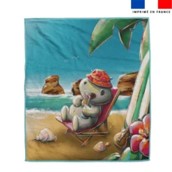Coupon serviette de plage motif hippo plage - Création Stillistic