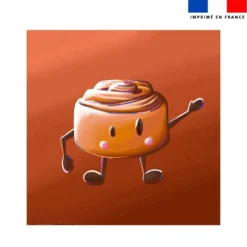 Coupon serviette de plage motif amis ptit déj Roulé à la cannelle - Création Stillistic