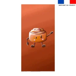 Coupon serviette de plage motif amis ptit déj Roulé à la cannelle - Création Stillistic