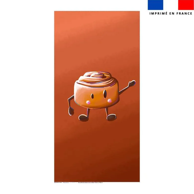 Coupon serviette de plage motif amis ptit déj Roulé à la cannelle - Création Stillistic