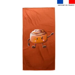 Coupon serviette de plage motif amis ptit déj Roulé à la cannelle - Création Stillistic
