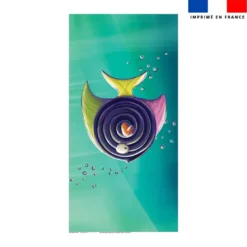 Coupon serviette de plage motif poisson réglisse - Création Stillistic