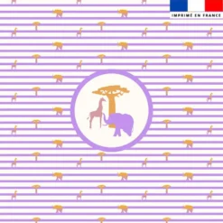 Coupon serviette de plage motif marinière savane- Création Lili Bambou Design