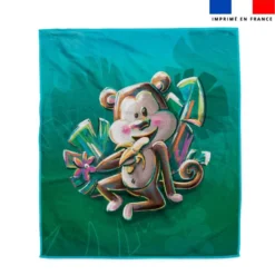 Coupon serviette de plage motif singe gourmand - Création Stillistic