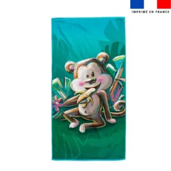 Coupon serviette de plage motif singe gourmand - Création Stillistic