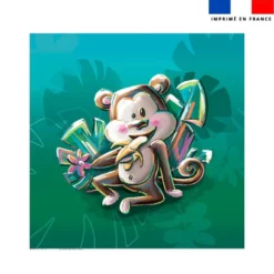 Coupon serviette de plage motif singe gourmand - Création Stillistic