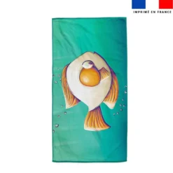 Coupon serviette de plage motif poisson oeuf - Création Stillistic