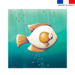 Coupon serviette de plage motif poisson oeuf - Création Stillistic