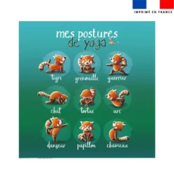 Coupon serviette de plage motif panda roux yoga - Création Stillistic