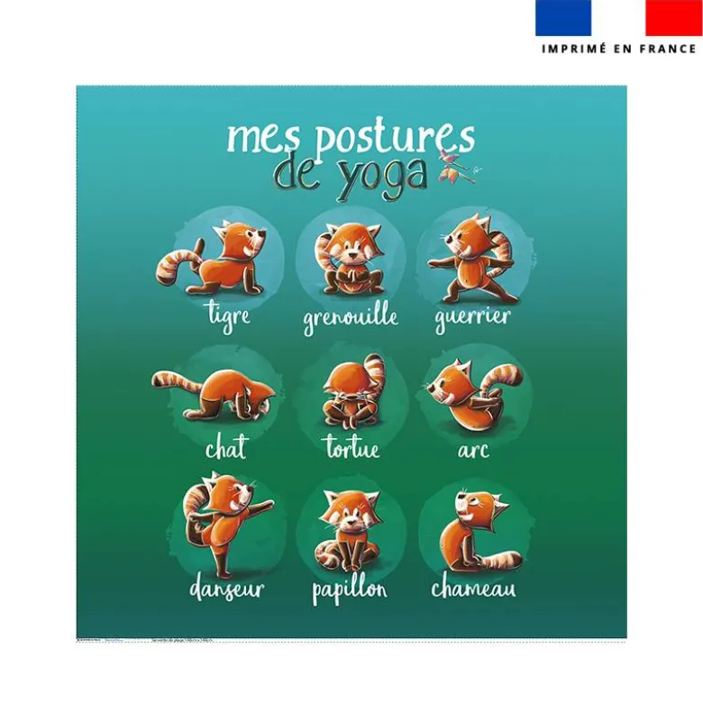 Coupon serviette de plage motif panda roux yoga - Création Stillistic