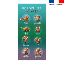 Coupon serviette de plage motif panda roux yoga - Création Stillistic