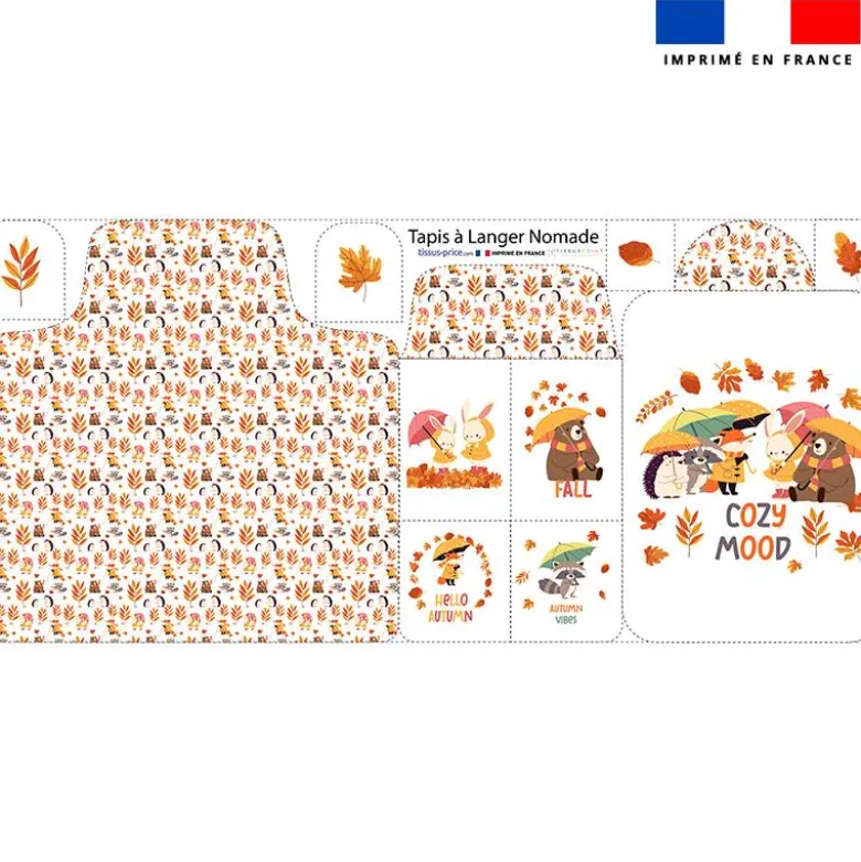 Coupon tapis à langer animaux d'automne