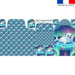 Coupon tapis à langer phoque aurore boréale