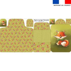 Coupon tapis à langer renard noeud papillon - Création Stillistic