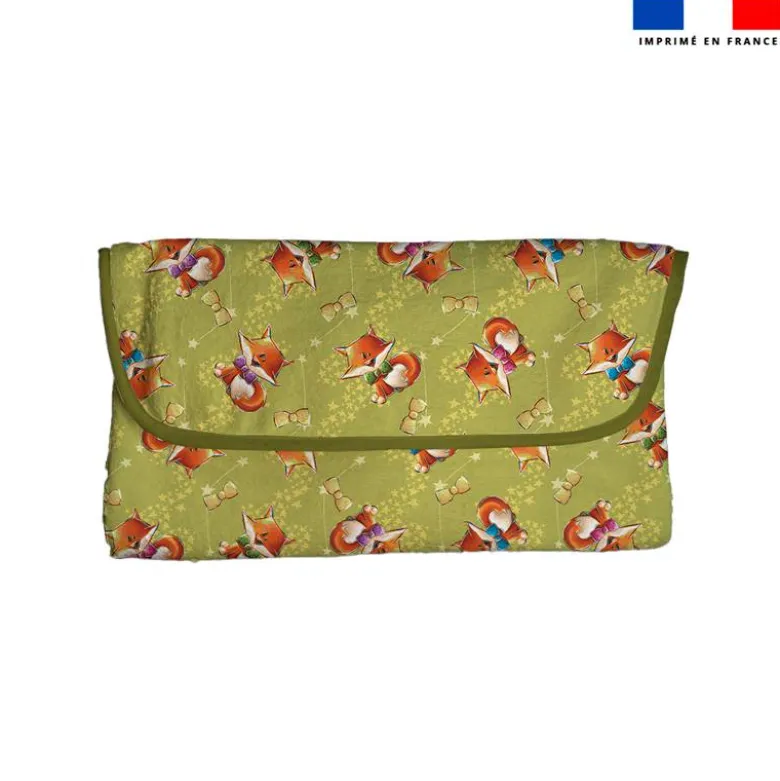Coupon tapis à langer renard noeud papillon - Création Stillistic
