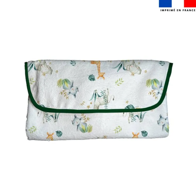 Coupon tapis à langer safari animaux aquarelle