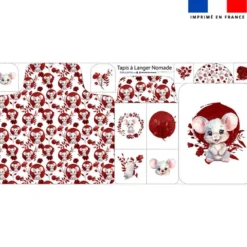 Coupon tapis à langer souris aquarelle