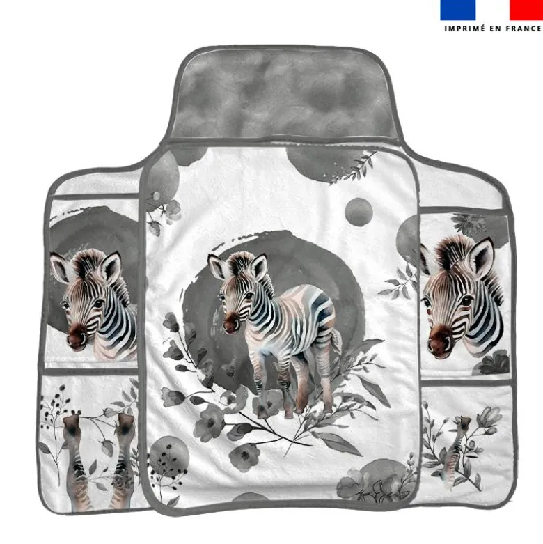 Coupon tapis à langer zèbre aquarelle