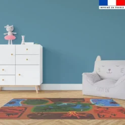 Coupon velours pour tapis de jeu motif dinosaures