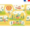 Coupon velours pour tapis de jeu motif animaux en vacances