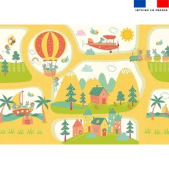 Coupon velours pour tapis de jeu motif animaux en vacances
