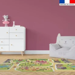 Coupon velours pour tapis de jeu motif girly