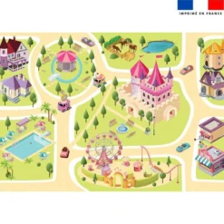 Coupon velours pour tapis de jeu motif girly