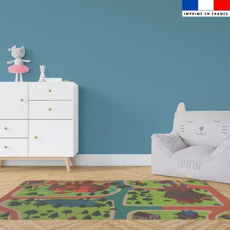 Coupon velours pour tapis de jeu motif chevalier