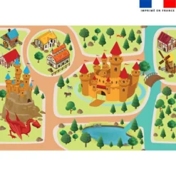 Coupon velours pour tapis de jeu motif chevalier