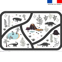 Coupon velours pour tapis de jeu motif dinosaure