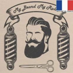 Coupon 45x45 cm beige motif My beard my rules