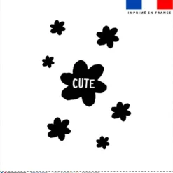 Coupon 45x45 cm blanc motif fleurs cute