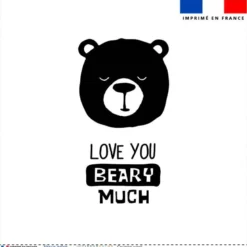 Coupon 45x45 cm blanc motif ours love you beary much